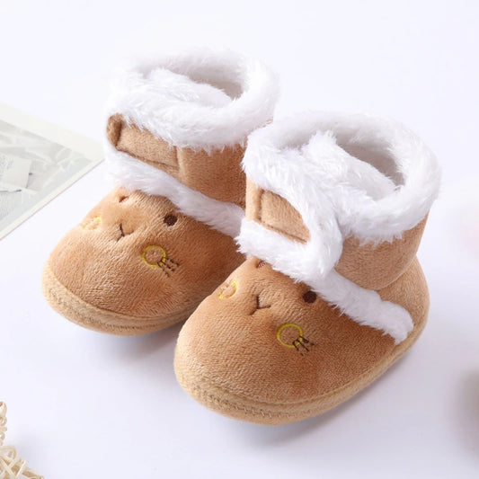 Autumn Winter Warm Newborn Boots 1 Year Baby Girls Boys Shoes Toddler Soft Sole Fur Snow Boots 0-18M